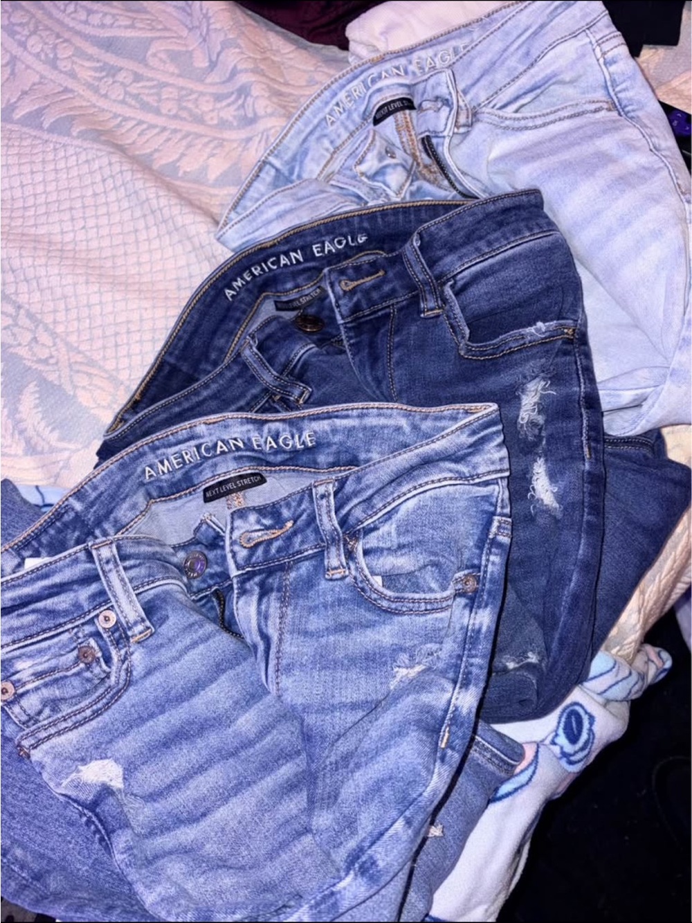 American Eagle Outfitters High Rise Jeans - Light Blue and Dark Blue Washes